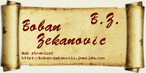 Boban Zekanović vizit kartica
